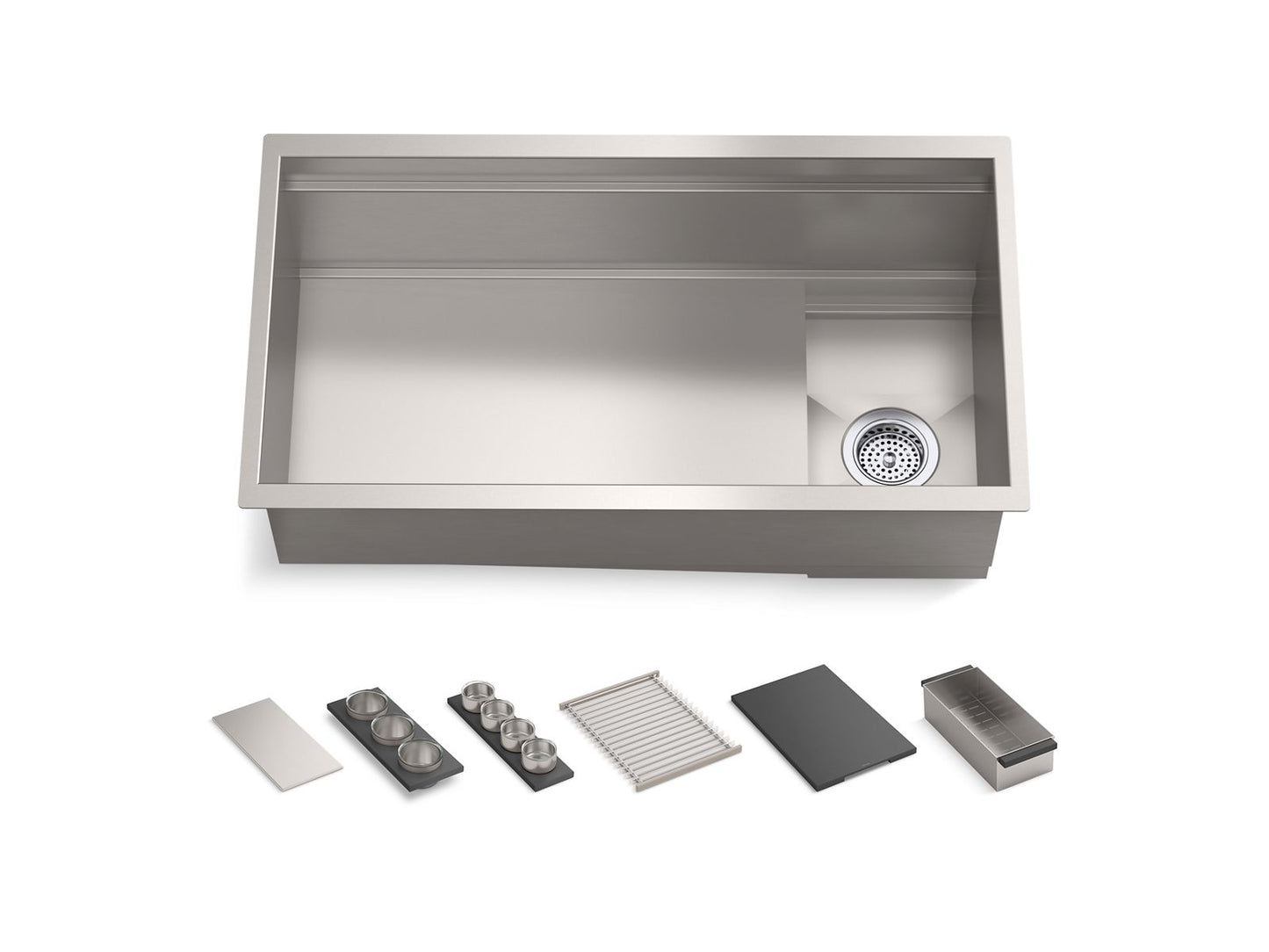 KOHLER K-37908-PAP-NA Synthos 33-3/4" undermount single-bowl workstation kitchen sink - Stainless Steel