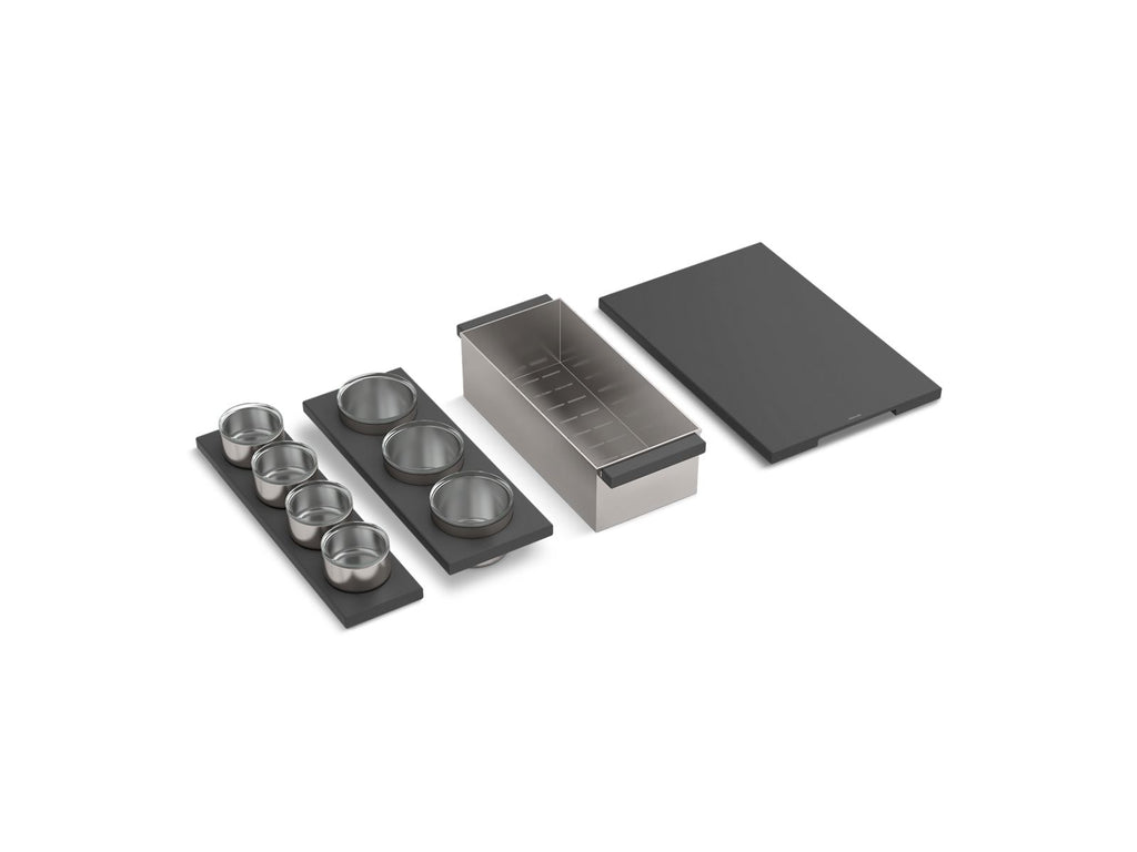 KOHLER K-34542-PAP-NA Synthos Four-Piece Workstation Sink Accessory Set