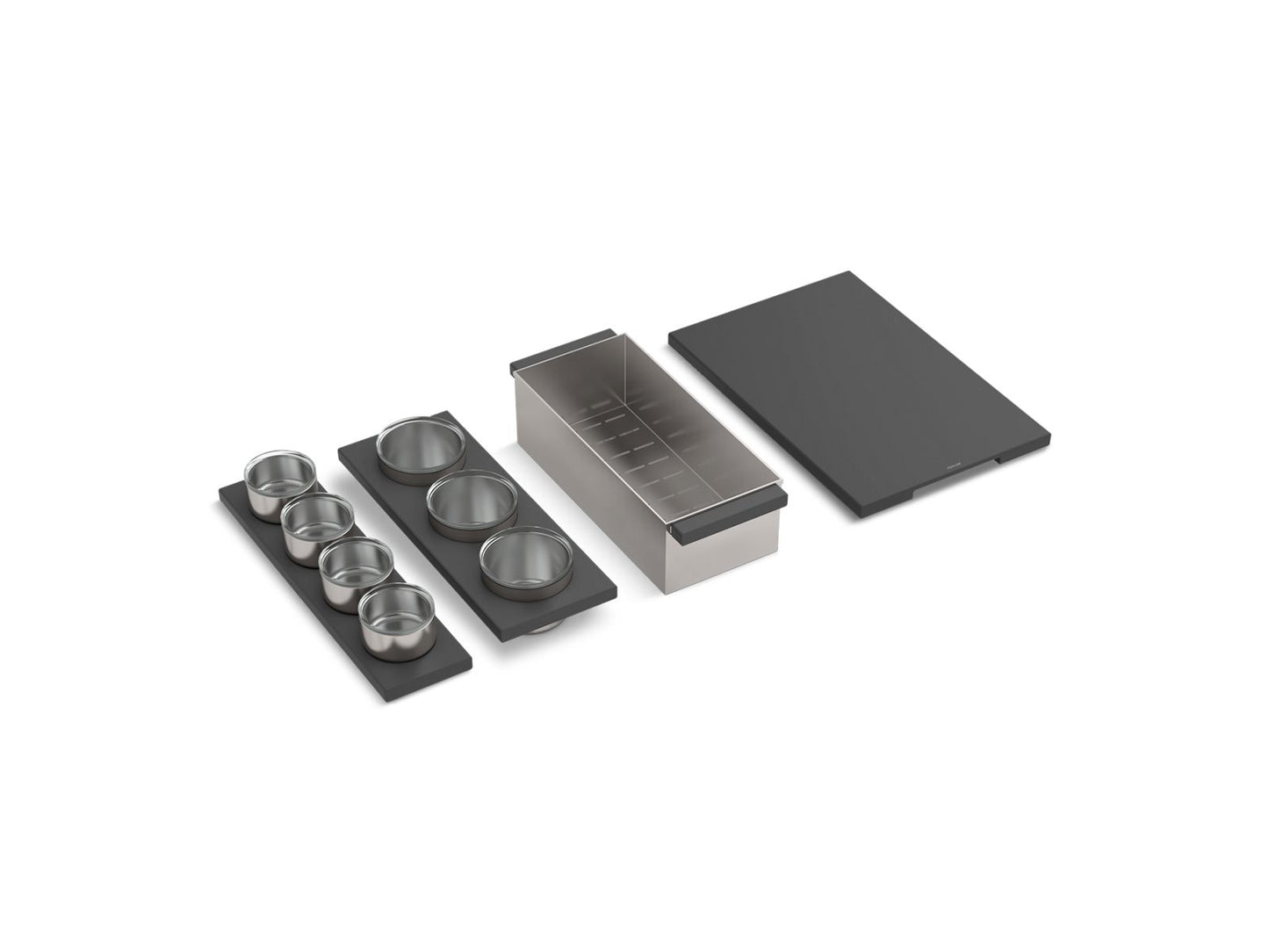 KOHLER K-34542-PAP-NA Synthos Four-piece workstation sink accessory set