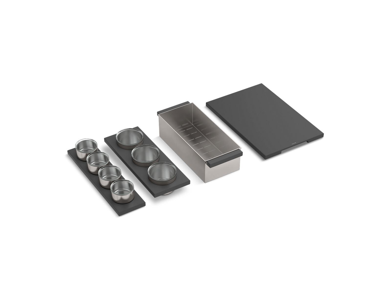 KOHLER K-34542-PAP-NA Synthos Four-Piece Workstation Sink Accessory Set