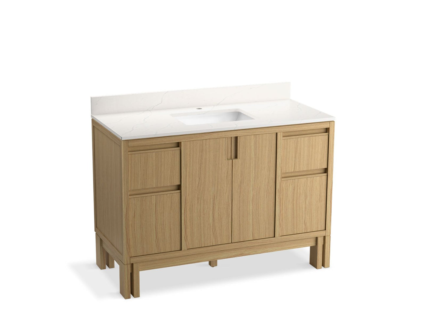 KOHLER 32839-WEK Solive 48 in. Bathroom Vanity Cabinet With Sink And Quartz Top  -  Light Oak