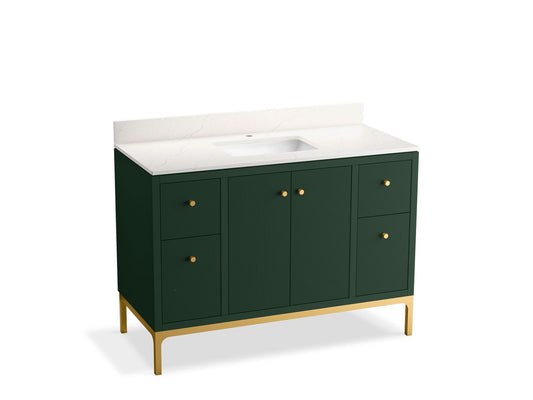 KOHLER 32834-EMG Calpa 48 in. Bathroom Vanity Cabinet With Sink And Quartz Top  -  Emerald Green