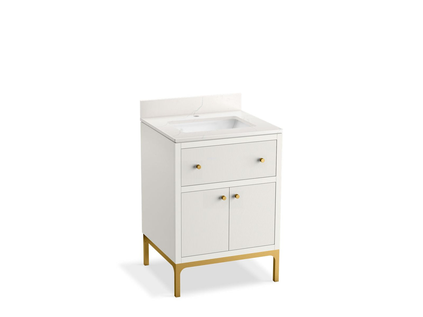 KOHLER 33000-0 Calpa 24 in. Bathroom Vanity Cabinet With Sink And Quartz Top  -  White