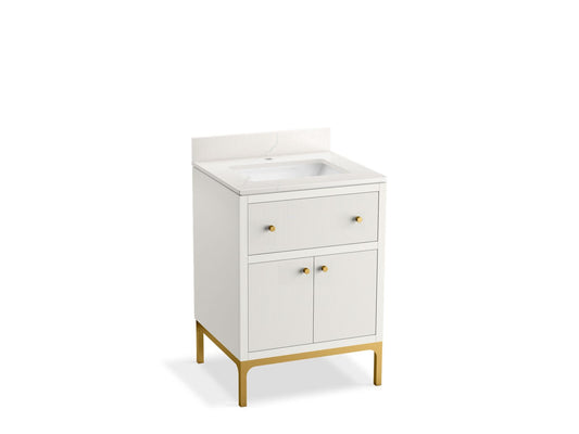 KOHLER 33000-0 Calpa 24 in. Bathroom Vanity Cabinet With Sink And Quartz Top  -  White