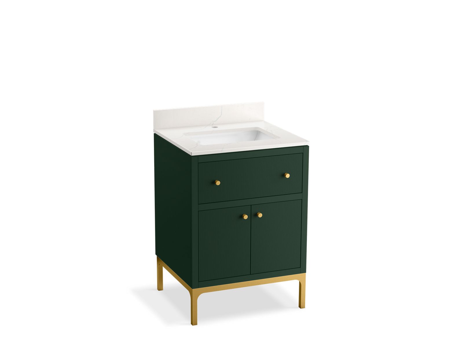 KOHLER 33000-EMG Calpa 24 in. Bathroom Vanity Cabinet With Sink And Quartz Top  -  Emerald Green