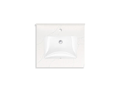 KOHLER K-33000-0 Calpa 24" bathroom vanity cabinet with sink and quartz top - White