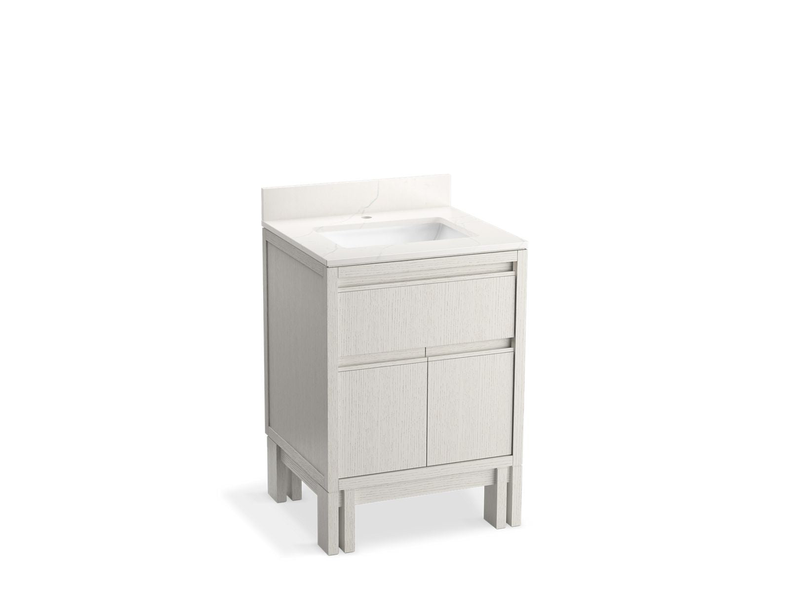 KOHLER 33015-GW0 Solive 24 in. Bathroom Vanity Cabinet With Sink And Quartz Top