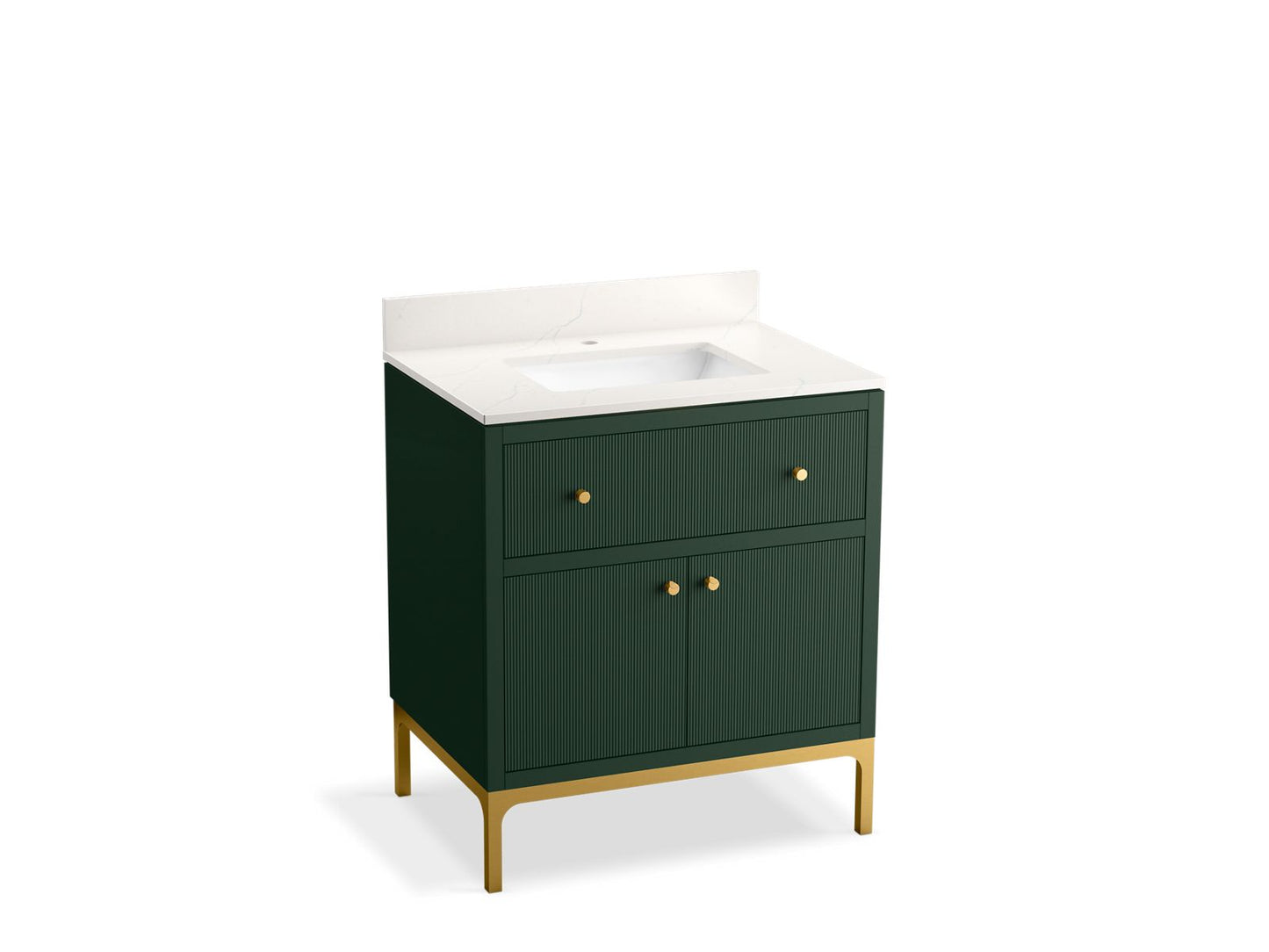 KOHLER 38008-EMG Calpa 30 in. Bathroom Vanity Cabinet With Sink And Quartz Top  -  Emerald Green