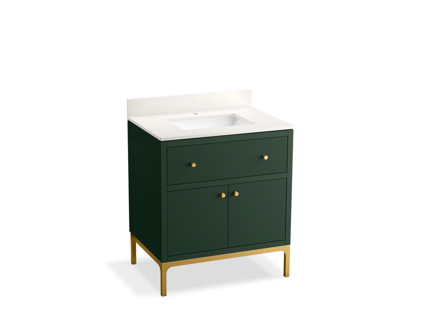 KOHLER 38008-EMG Calpa 30 in. Bathroom Vanity Cabinet With Sink And Quartz Top  -  Emerald Green