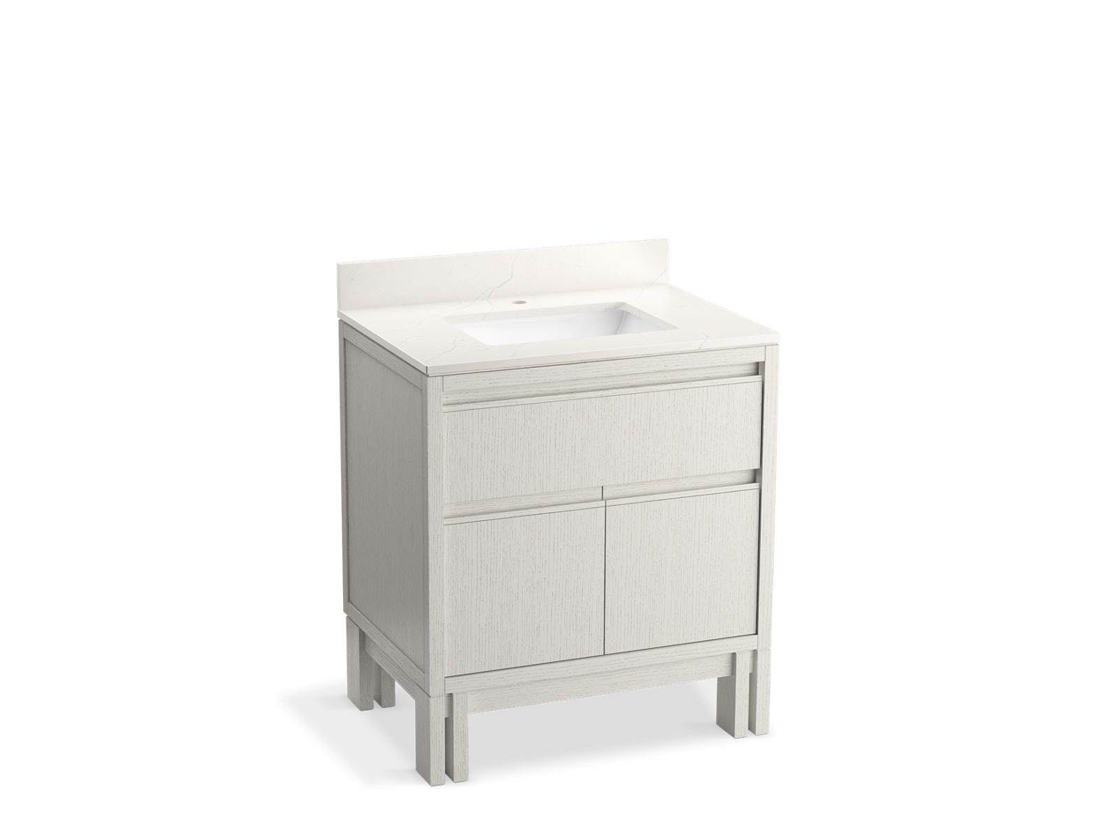 KOHLER 32836-GW0 Solive 30 in. Bathroom Vanity Cabinet With Sink And Quartz Top