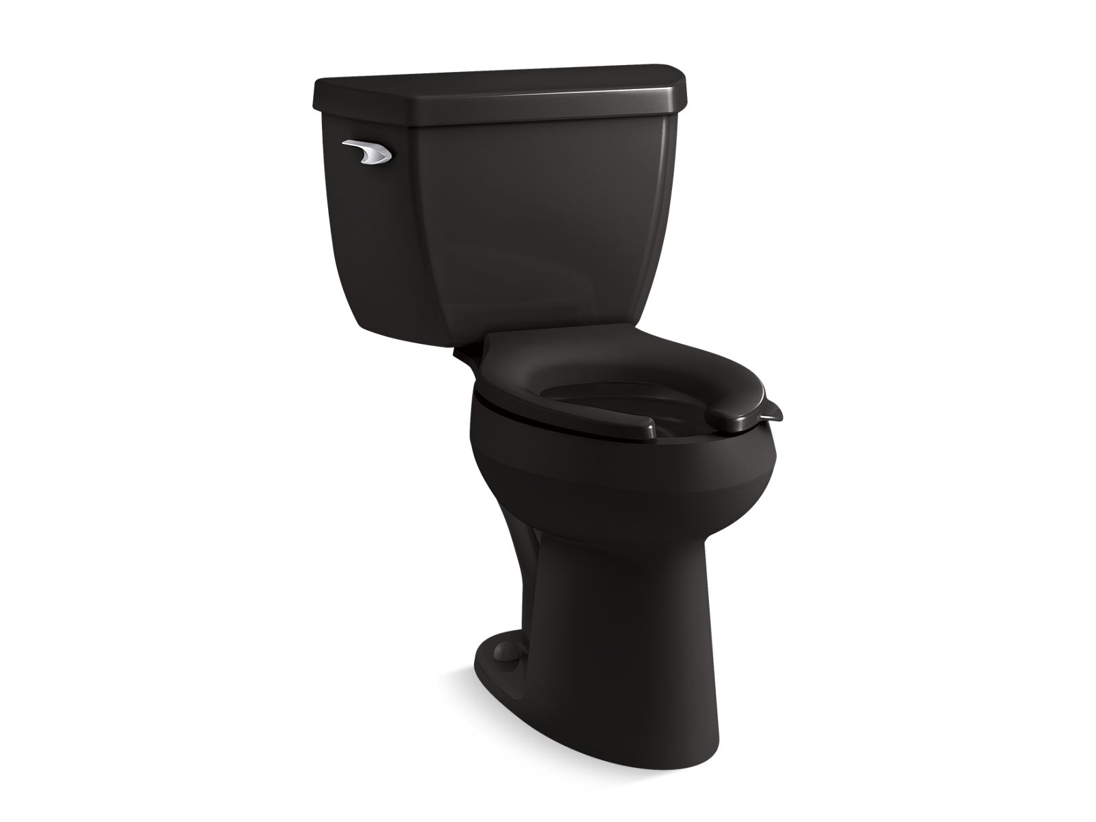 KOHLER K-37740-7 Two-piece elongated toilet, 1.28 gpf  -  Black Black