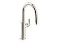 KOHLER K-28358-RT2-SN Edalyn By Studio Mcgee Touchless Pull-Down Kitchen Sink Faucet With Three-Function Sprayhead - Vibrant Polished Nickel