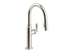 KOHLER K-28358-RT2-SN Edalyn By Studio Mcgee Touchless Pull-Down Kitchen Sink Faucet With Three-Function Sprayhead - Vibrant Polished Nickel