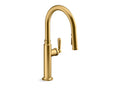 KOHLER K-28358-RT2-2MB Edalyn By Studio Mcgee Touchless Pull-Down Kitchen Sink Faucet With Three-Function Sprayhead - Vibrant Brushed Moderne Brass