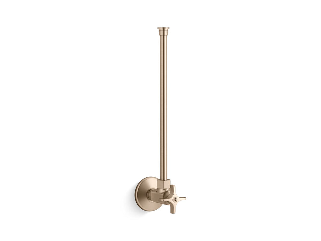 KOHLER K-7638-BV 1/2" Npt Angle Supply With Stop With Cross Handle And Annealed Vertical Tube - Vibrant Brushed Bronze