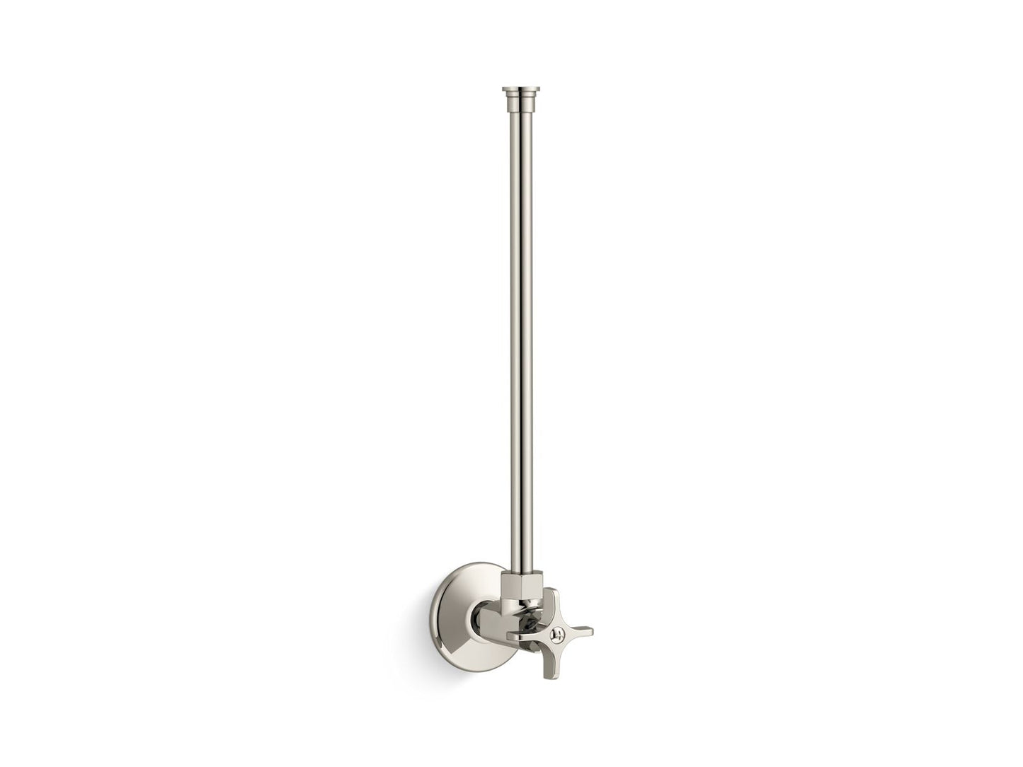KOHLER K-7638-SN 1/2" NPT angle supply with stop with cross handle and annealed vertical tube - Vibrant Polished Nickel