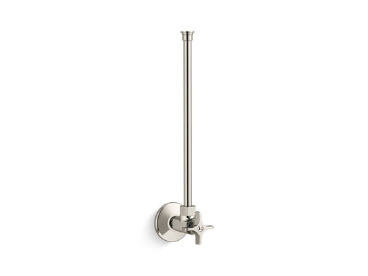 KOHLER K-7638-SN 1/2" NPT angle supply with stop with cross handle and annealed vertical tube - Vibrant Polished Nickel