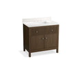 KOHLER K-35020-DAK Malin By Studio Mcgee 36" Bathroom Vanity Cabinet With Sink And Quartz Top - Draper Oak