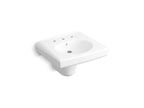 KOHLER K-1999-8-0 Brenham Wall-Mount Or Concealed Carrier Arm Mount Commercial Bathroom Sink With Widespread Faucet Holes And Shroud - White