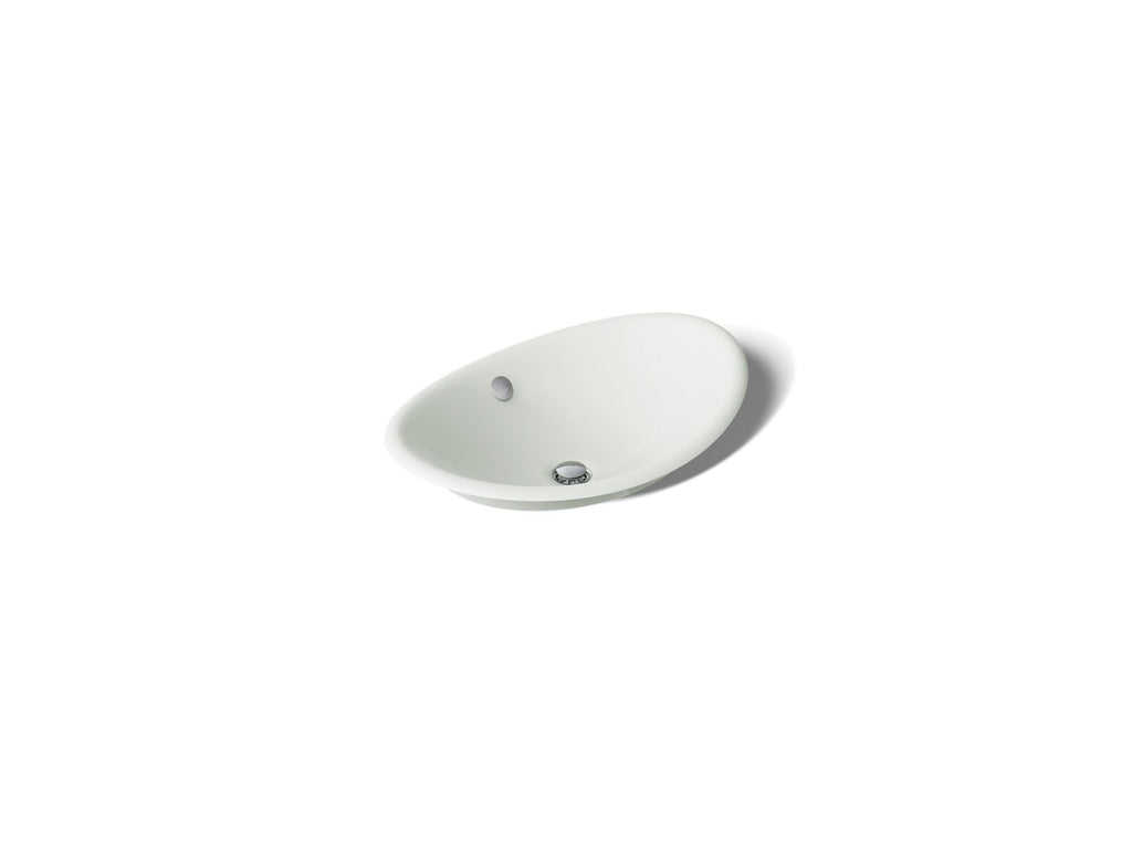 KOHLER K-5403-W-FF Iron Plains 20-3/4" Oval Vessel Bathroom Sink - Sea Salt