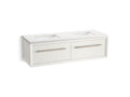 KOHLER K-CM33563-BD11-0WN Enivo 60" Wall-Hung Bathroom Vanity Cabinet With Sinks And Quartz Top - White