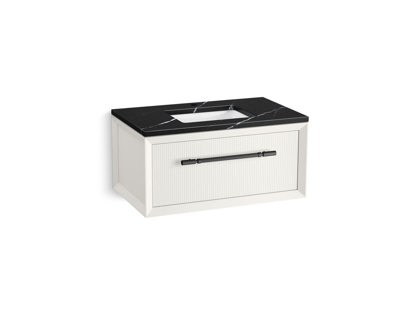 KOHLER K-CM33562-BD10-0EL 36" wall-hung bathroom vanity cabinet with sink and quartz top  -  White