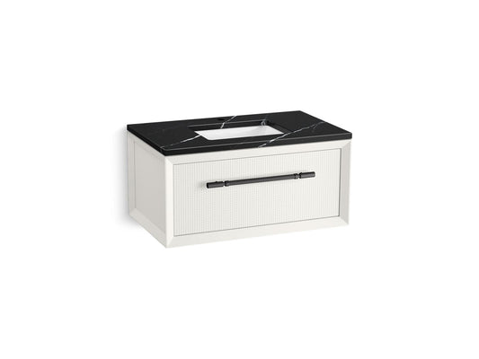 KOHLER K-CM33562-BD10-0EL 36" wall-hung bathroom vanity cabinet with sink and quartz top  -  White