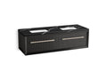 KOHLER K-CM33563-BD11-GEN Enivo 60" Wall-Hung Bathroom Vanity Cabinet With Sinks And Quartz Top - Gloss Black