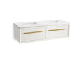 KOHLER K-CM33563-BD11-0WB Enivo 60" Wall-Hung Bathroom Vanity Cabinet With Sinks And Quartz Top - White