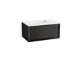 KOHLER K-CM33562-BD10-GWL Enivo 36" Wall-Hung Bathroom Vanity Cabinet With Sink And Quartz Top - Gloss Black