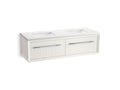 KOHLER K-CM33563-BD11-0WC Enivo 60" Wall-Hung Bathroom Vanity Cabinet With Sinks And Quartz Top - White