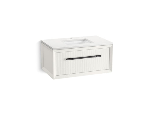 KOHLER K-CM33562-BD10-0WL 36" wall-hung bathroom vanity cabinet with sink and quartz top  -  White