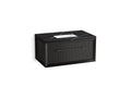 KOHLER K-CM33562-BD10-GEL Enivo 36" Wall-Hung Bathroom Vanity Cabinet With Sink And Quartz Top - Gloss Black