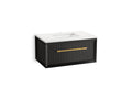 KOHLER K-CM33562-BD10-GWB Enivo 36" Wall-Hung Bathroom Vanity Cabinet With Sink And Quartz Top - Gloss Black