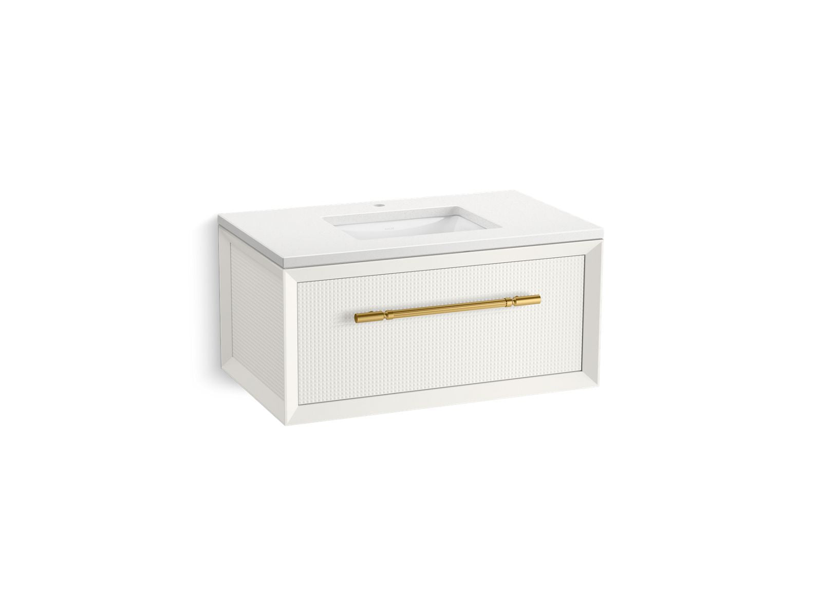 KOHLER K-CM33562-BD10-0WB 36" wall-hung bathroom vanity cabinet with sink and quartz top  -  White
