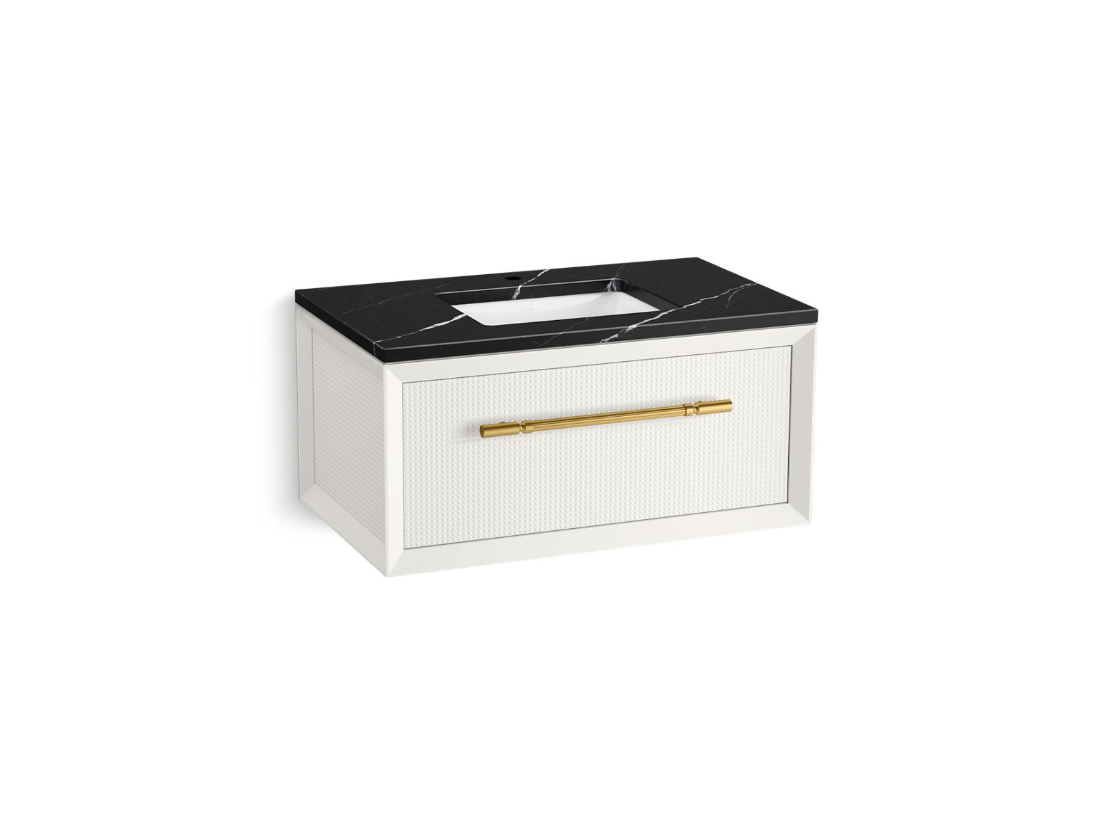 KOHLER K-CM33562-BD10-0EB 36" wall-hung bathroom vanity cabinet with sink and quartz top  -  White