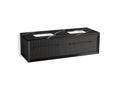 KOHLER K-CM33563-BD11-GEL Enivo 60" Wall-Hung Bathroom Vanity Cabinet With Sinks And Quartz Top - Gloss Black