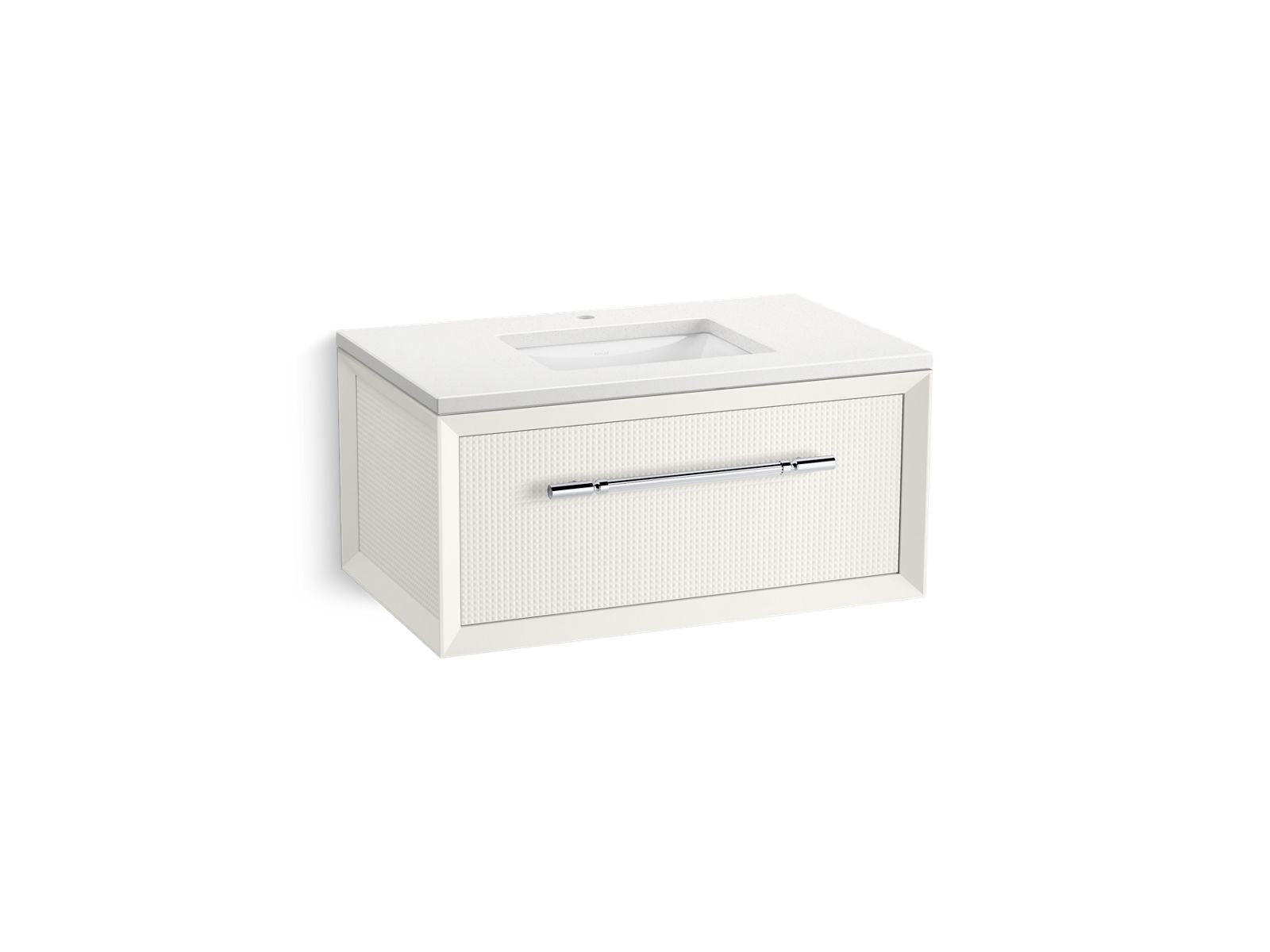 KOHLER K-CM33562-BD10-0WC Enivo 36" Wall-Hung Bathroom Vanity Cabinet With Sink And Quartz Top - White