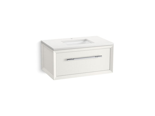 KOHLER K-CM33562-BD10-0WC 36" wall-hung bathroom vanity cabinet with sink and quartz top  -  White