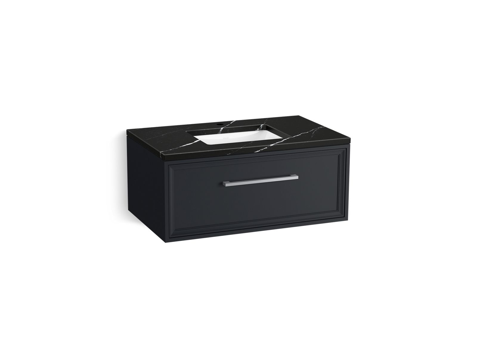 KOHLER K-CM33566-BD22-XEC 36" wall-hung bathroom vanity cabinet with sink and quartz top  -  Slate Grey