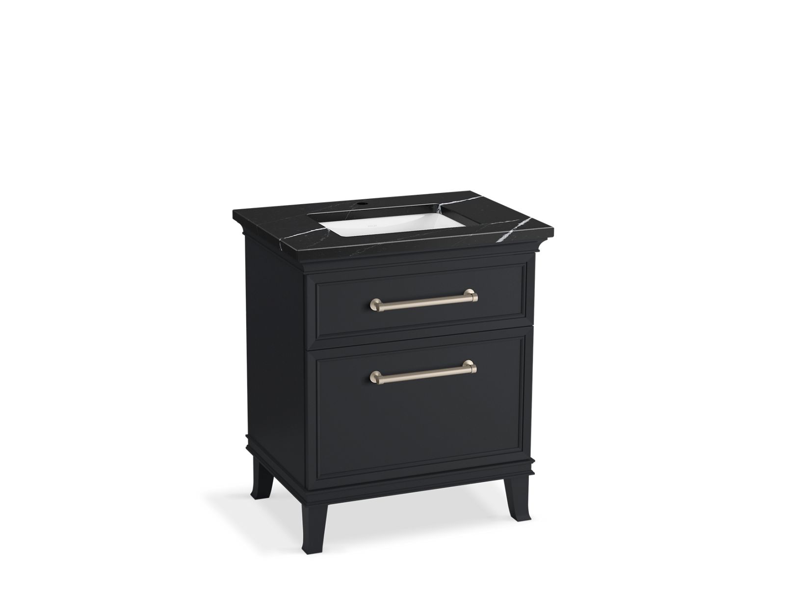 KOHLER K-CM29480-BD2-XEN 30" bathroom vanity cabinet with sink and quartz top  -  Slate Grey