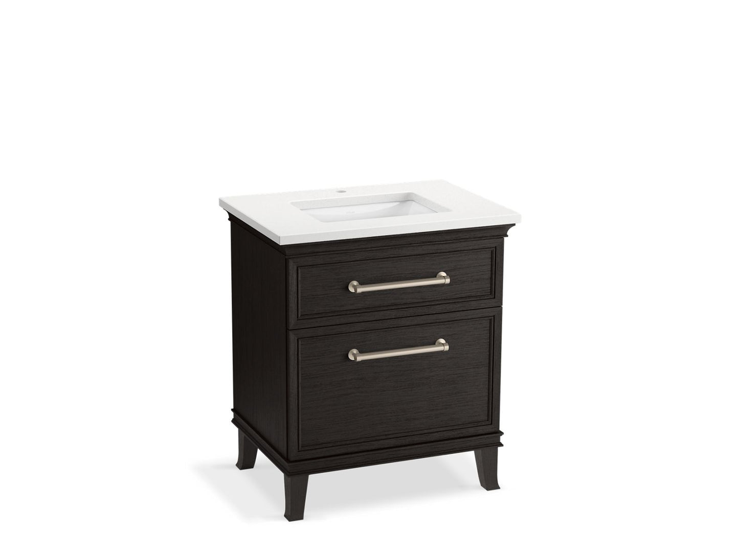 KOHLER K-CM29480-BD2-WWN 30" bathroom vanity cabinet with sink and quartz top  -  Carbon Oak