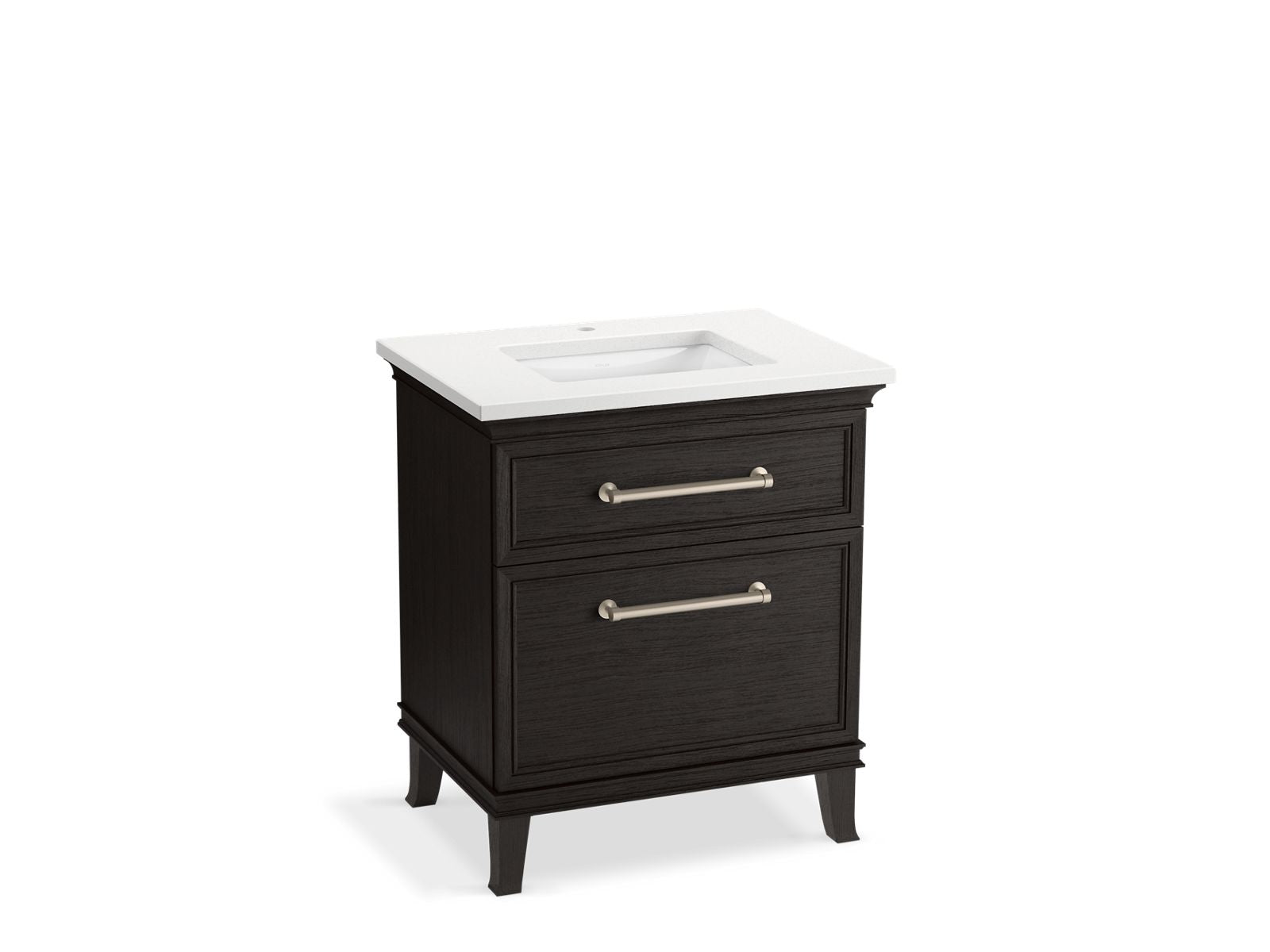 KOHLER K-CM29480-BD2-WWN 30" bathroom vanity cabinet with sink and quartz top  -  Carbon Oak