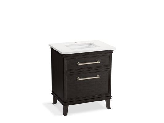 KOHLER K-CM29480-BD2-WWN 30" bathroom vanity cabinet with sink and quartz top  -  Carbon Oak