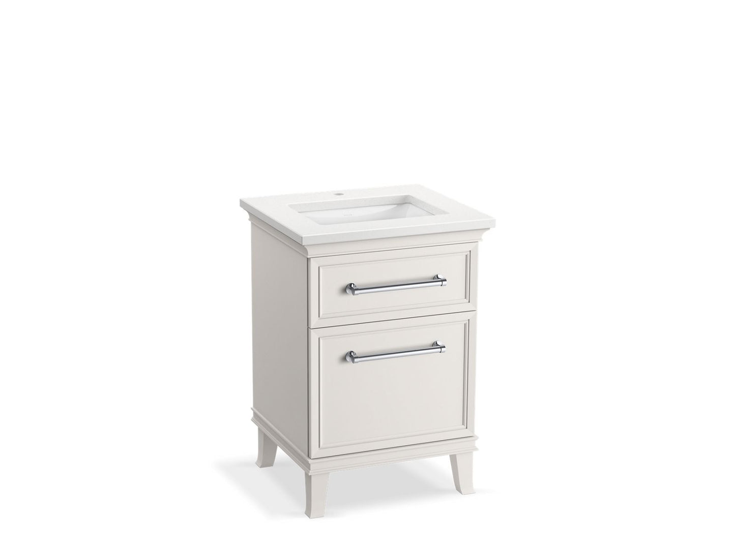 KOHLER K-CM29469-BD1-AWC 24" bathroom vanity cabinet with sink and quartz top  -  Linen White
