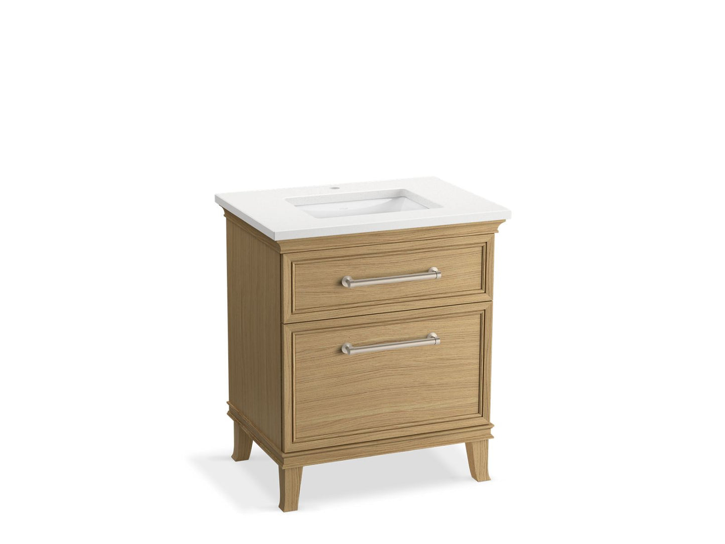 KOHLER K-CM29480-BD2-KWN 30" bathroom vanity cabinet with sink and quartz top  -  Light Oak