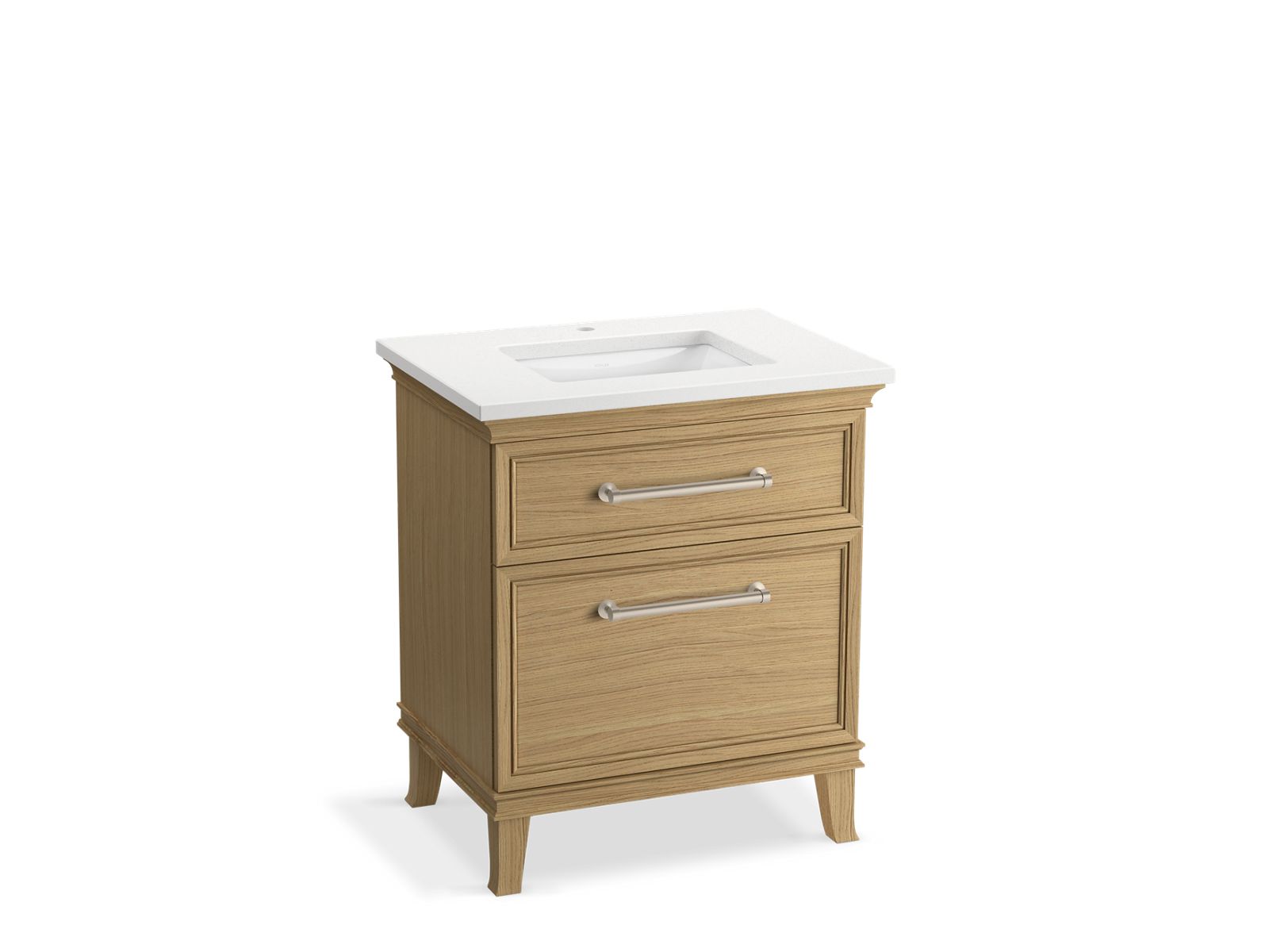 KOHLER K-CM29480-BD2-KWN 30" bathroom vanity cabinet with sink and quartz top  -  Light Oak