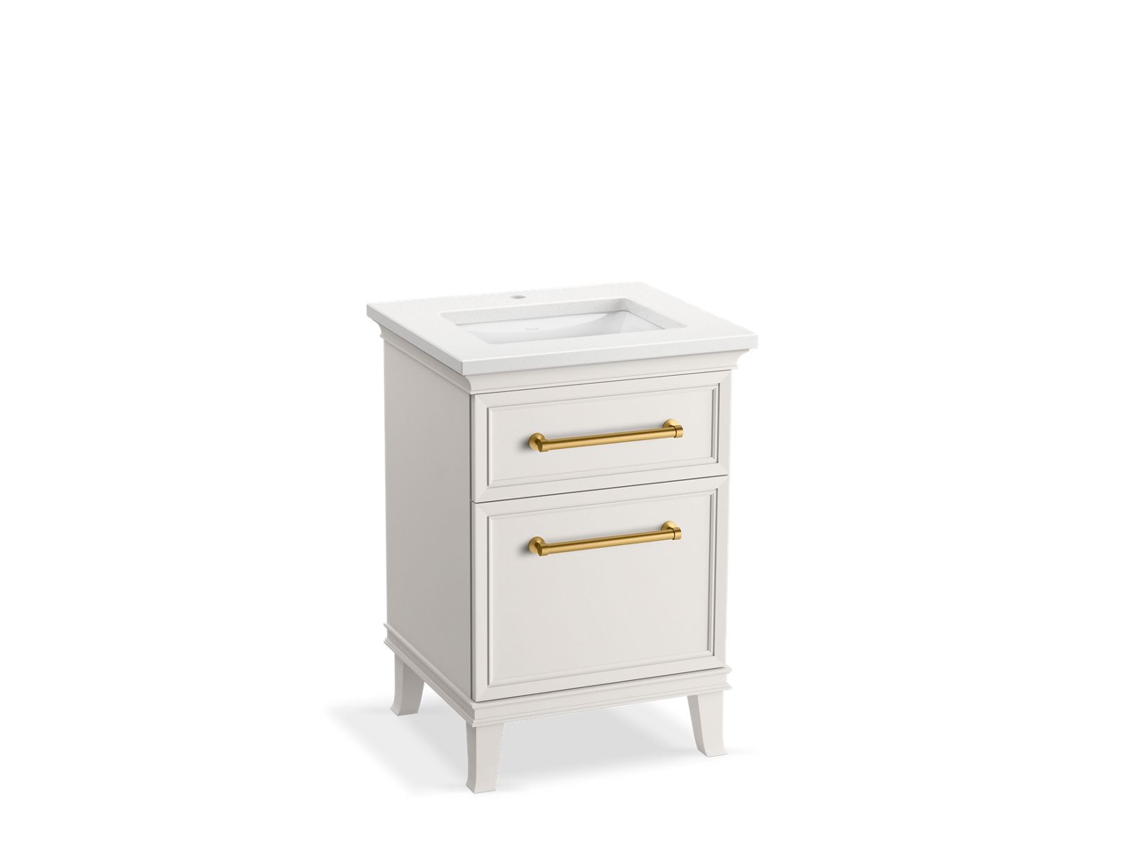 KOHLER K-CM29469-BD1-AWB 24" bathroom vanity cabinet with sink and quartz top  -  Linen White