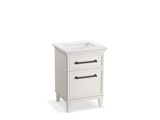 KOHLER K-CM29469-BD1-ATL 24" bathroom vanity cabinet with sink and quartz top  -  Linen White