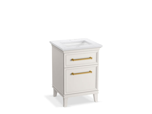 KOHLER K-CM29469-BD1-ATB 24" bathroom vanity cabinet with sink and quartz top  -  Linen White